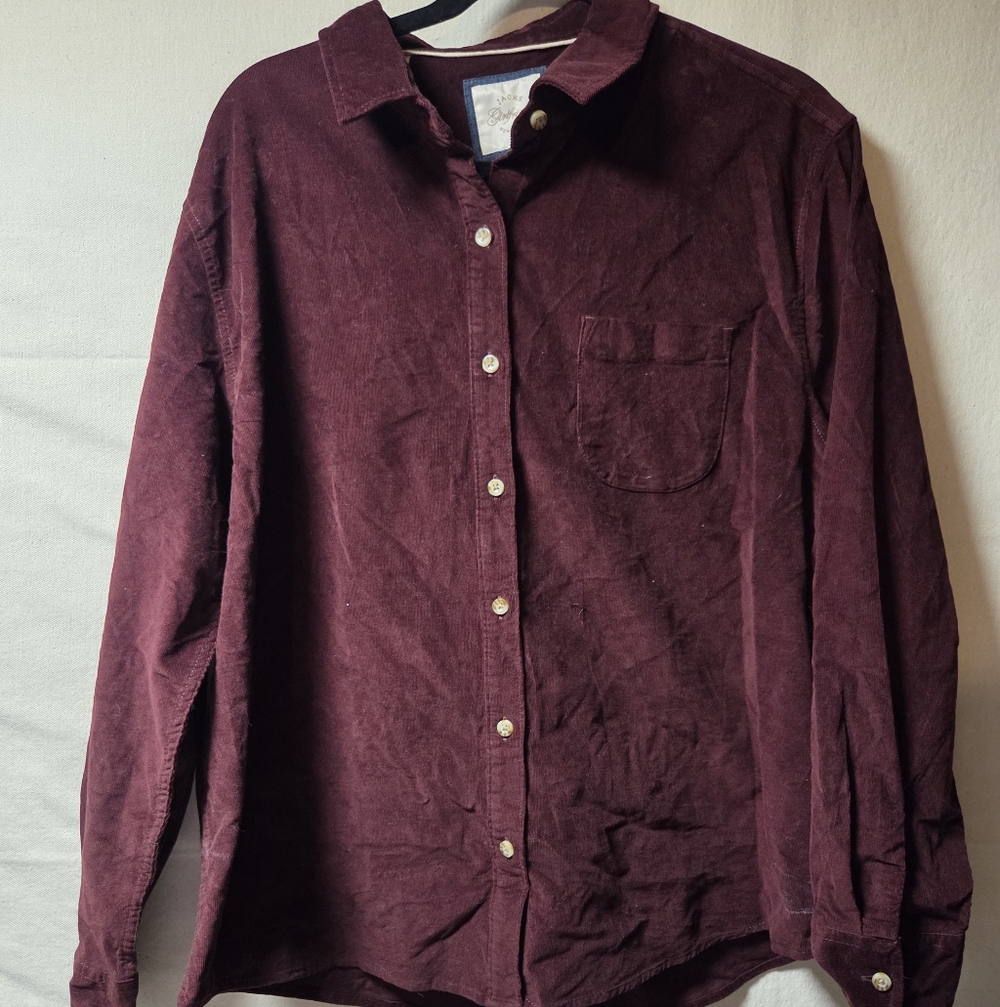 JACHS Girlfriend Women's Burgundy Button Down Shirt